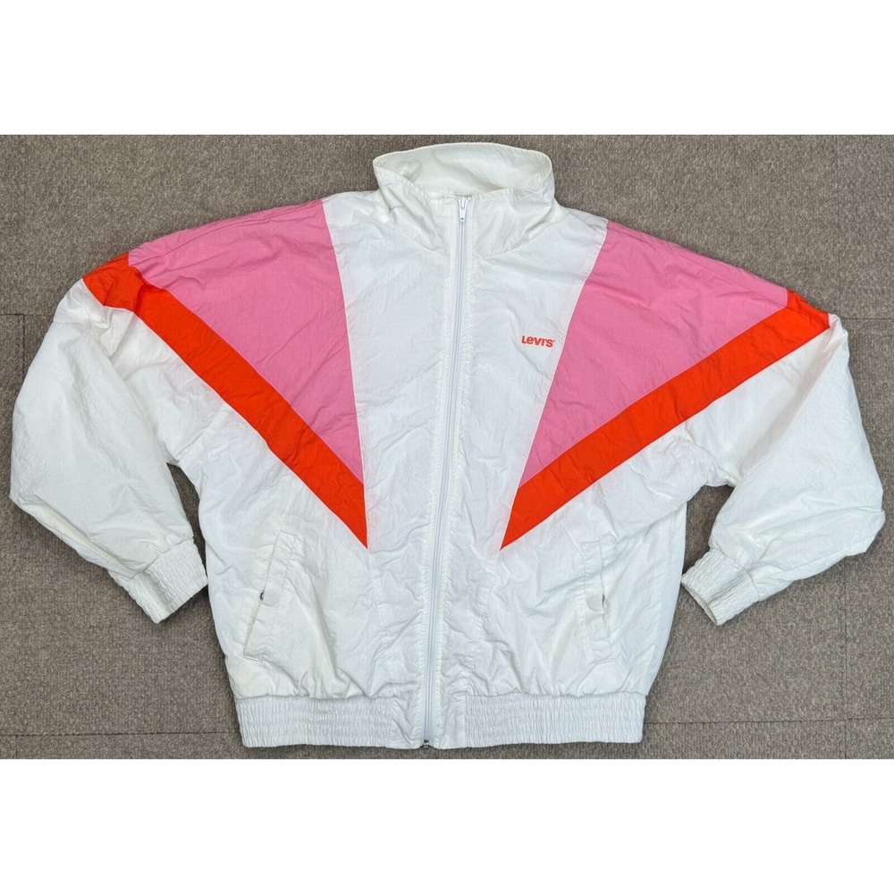 Levi's Women's Full Zip‎ Long Sleeve Striped Windbreaker Jacket Size Small